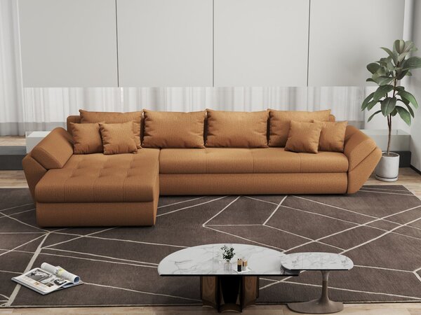 Colțar extensibil dumonde cu ladă de depozitare Loana XL Enjoy Mango 335x185 cm