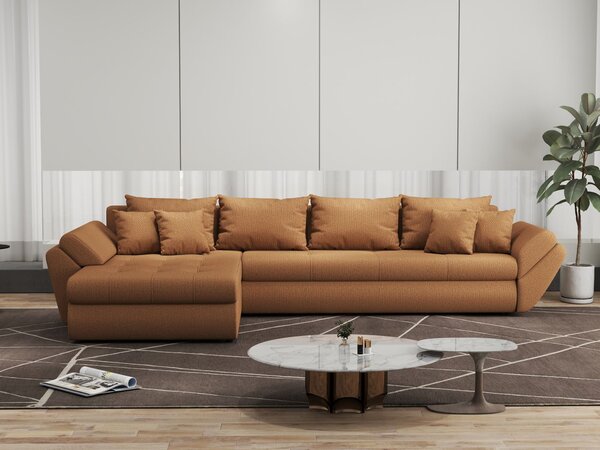 Colțar extensibil dumonde cu ladă de depozitare Loana XL Enjoy Mango 335x185 cm