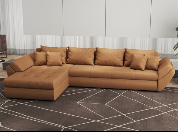Colțar extensibil dumonde cu ladă de depozitare Loana XL Enjoy Mango 335x185 cm