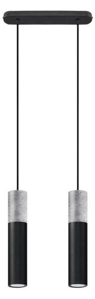 Sollux SL.0651 - Lustr BORGIO 2xGU10/40W/230V beton/metal negru