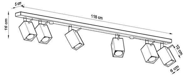 Sollux SL.0460 - Spot MERIDA 6xGU10/40W/230V negru