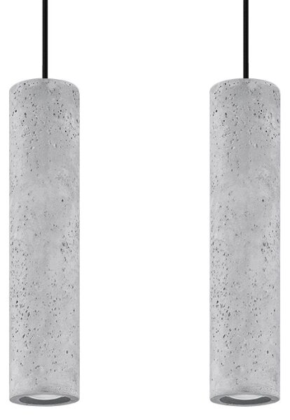 Sollux SL.0654 - Lustr LUVO 2xGU10/40W/230V beton/negru pe cablu