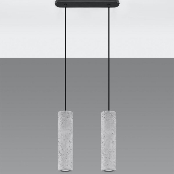 Sollux SL.0654 - Lustr LUVO 2xGU10/40W/230V beton/negru pe cablu