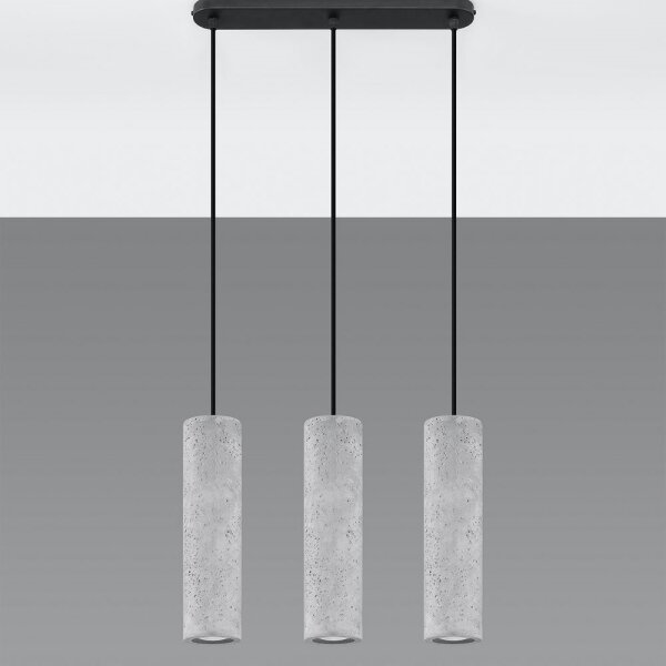 Sollux SL.0655 - Lustr LUVO 3xGU10/40W/230V beton/negru pe cablu