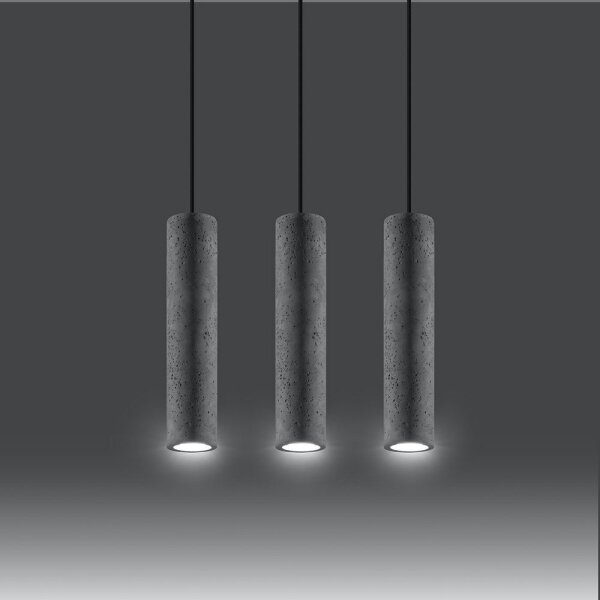 Sollux SL.0655 - Lustr LUVO 3xGU10/40W/230V beton/negru pe cablu