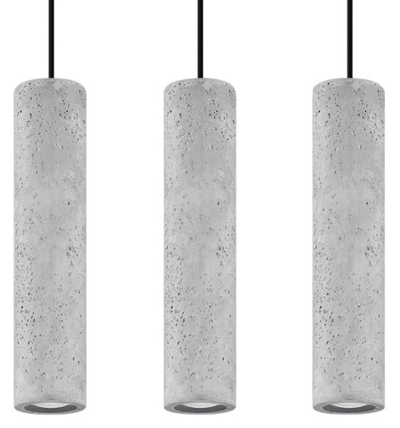 Sollux SL.0655 - Lustr LUVO 3xGU10/40W/230V beton/negru pe cablu
