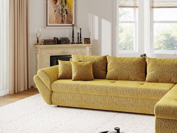 Colțar extensibil dumonde cu ladă de depozitare Loana XL Jaguar Galben Mustar II 335x185 cm
