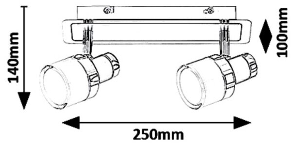 Rabalux 5022 - Aplică perete baie LED HAROLD 2xLED/5W/230V IP44