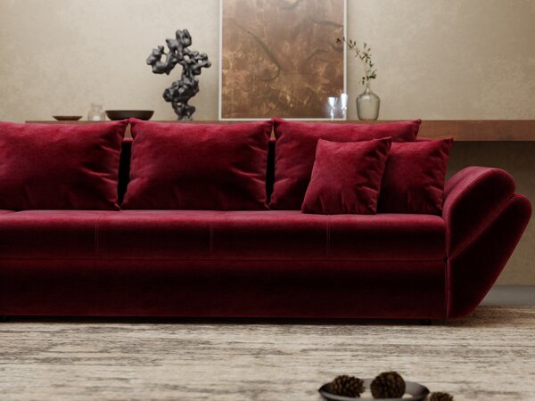Colțar extensibil dumonde cu ladă de depozitare Loana XL Monolith Rosu 335x185 cm