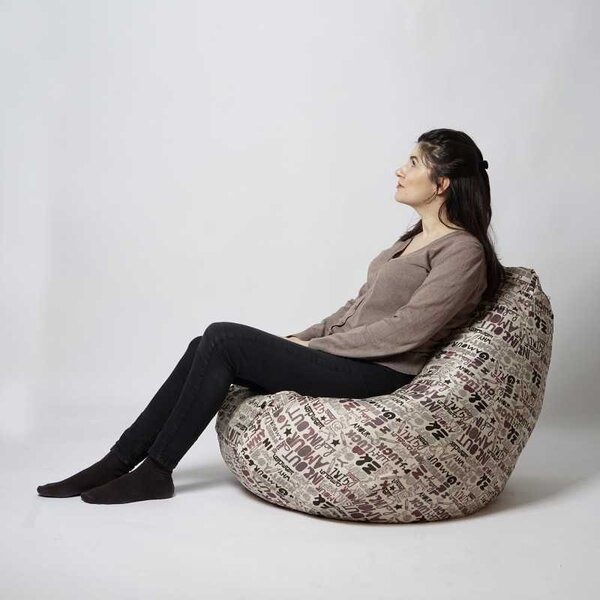 Fotoliu Nirvana Hobbit Pufrelax, Material textil - Boysenberry