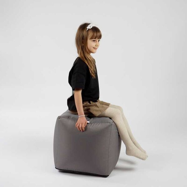 Taburet Cub, Material Impermeabil - Grey