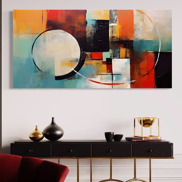 Tablou Canvas Premium LuxCanva® A1583, Melodia Infinitului , Dormitor, Abstract, Decorativ, Armonie, Living, Culori Vibrante