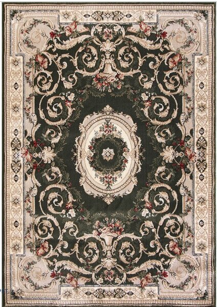 Covor Clasic Sufragerie Dormitor, Model Lotos 15002 310, Crem Verde 100x300