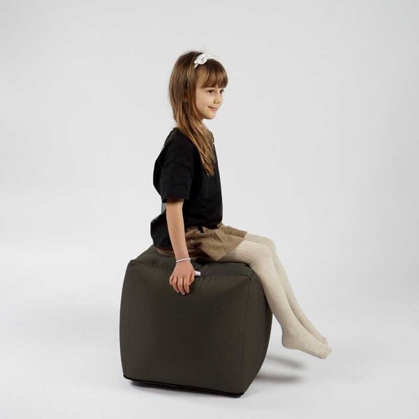 Taburet Cub, Material Impermeabil - Cappuccino