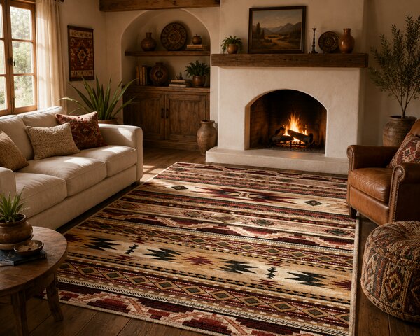 Covor Traditional Sufragerie, Model 15080 120, Bej Maro 50x80