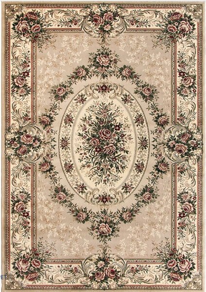 Covor Clasic Sufragerie, Model Lotos 1529 110, Bej Dreptunghi, 80x200