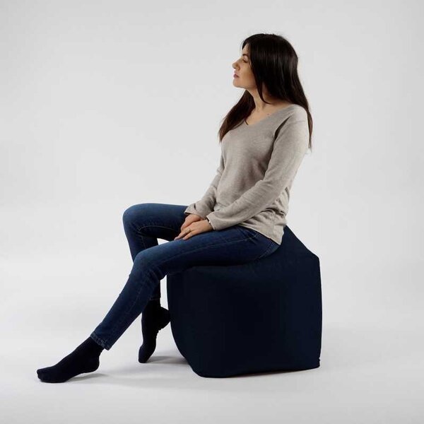 Taburet Cub XL, Material Impermeabil - Bleumarin