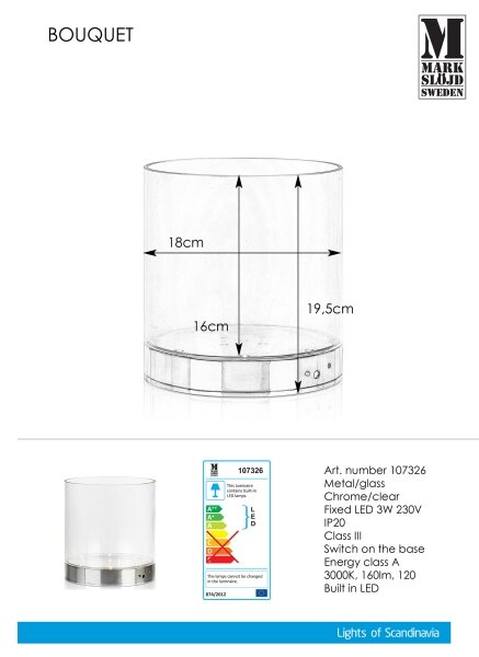 Markslöjd 107326 - LED Veioză de masă BOUQUET LED/3W/230V