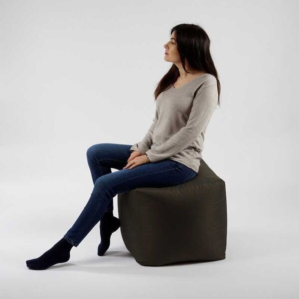 Taburet Cub XL, Material Impermeabil - Cappuccino