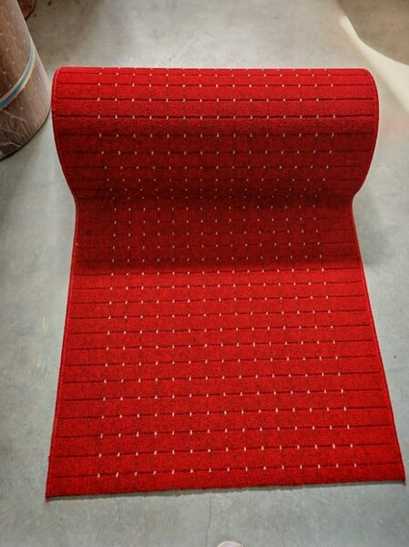 Traversa Antiderapanta Hol Bucatarie, Model Stanford Red Cream, Rosu 67 x 400