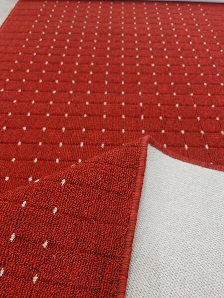 Traversa Antiderapanta Hol Bucatarie, Model Stanford Red Cream, Rosu 67 x 400