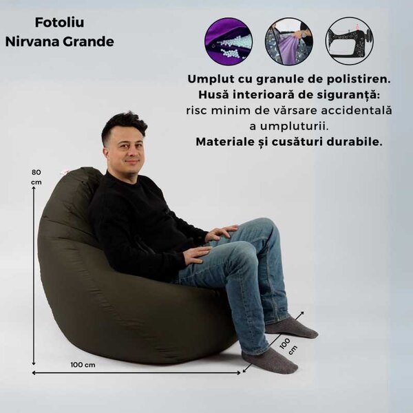 Fotoliu Nirvana Grande, Material Impermeabil - Alb