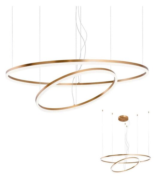 Redo 01-1721 - Lustră LED pe cablu ORBIT LED/42W + LED/66W/230V bronz