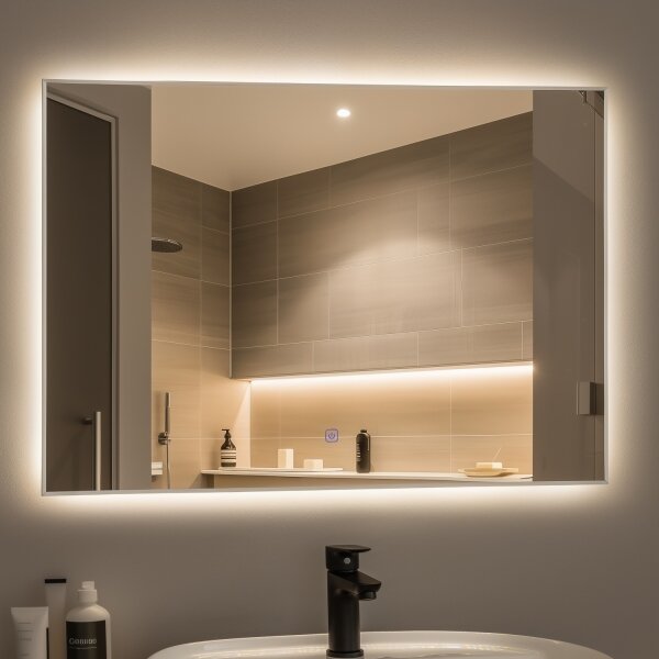 Brilagi - Oglindă de baie DESIO LED/28W/230V 60x80 cm IP44 CRI 90 reglabilă (dimmer) + CCT