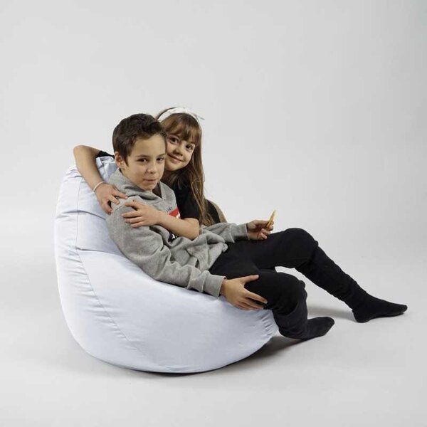 Fotoliu puf copii, Nirvana Light Pufrelax, Material Impermeabil - Alb