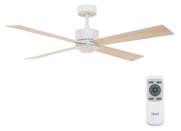 Ventilator LED de tavan Lucci air 213171 NEWPORT lemn/alb/bej + telecomandă
