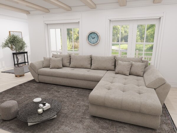 Colțar extensibil dumonde cu ladă de depozitare Loana XL Vibe Bej 06 II 335x185 cm