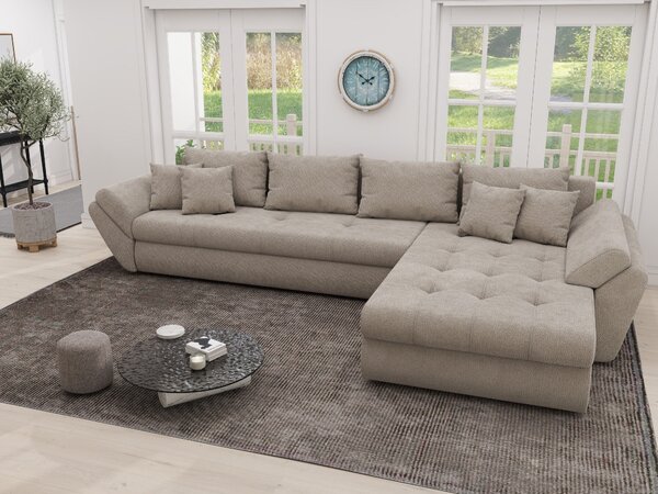 Colțar extensibil dumonde cu ladă de depozitare Loana XL Vibe Bej 06 II 335x185 cm