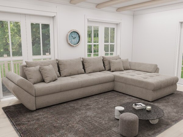 Colțar extensibil dumonde cu ladă de depozitare Loana XL Vibe Bej 06 II 335x185 cm