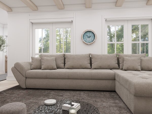 Colțar extensibil dumonde cu ladă de depozitare Loana XL Vibe Bej 06 II 335x185 cm