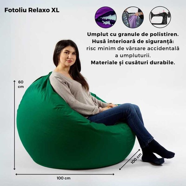 Fotoliu Relaxo XL, Material Impermeabil - Neon Orange