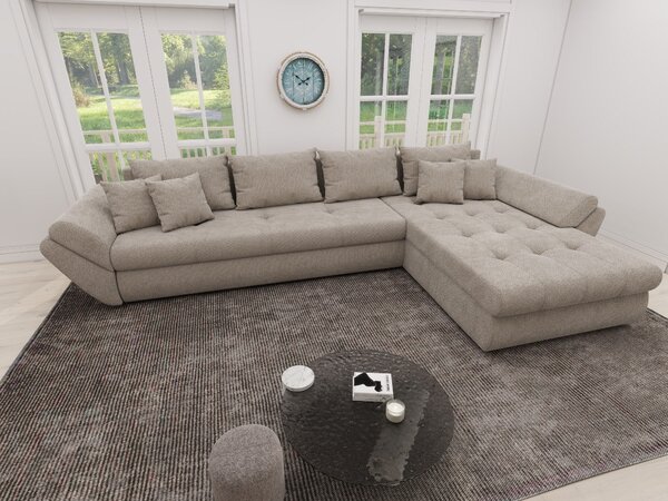 Colțar extensibil dumonde cu ladă de depozitare Loana XL Vibe Bej 06 II 335x185 cm