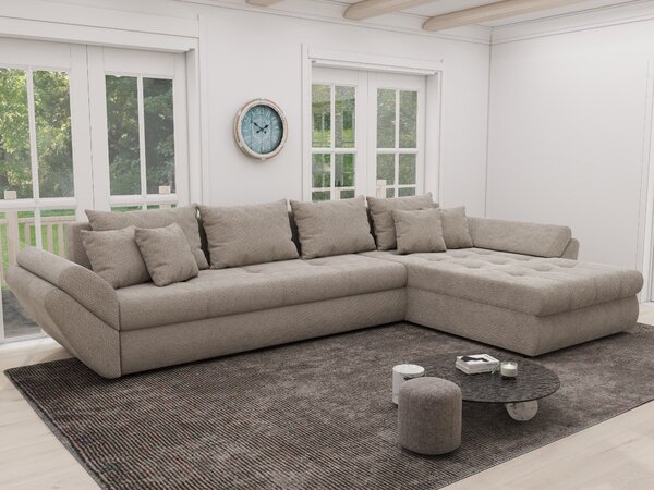 Colțar extensibil dumonde cu ladă de depozitare Loana XL Vibe Bej 06 II 335x185 cm