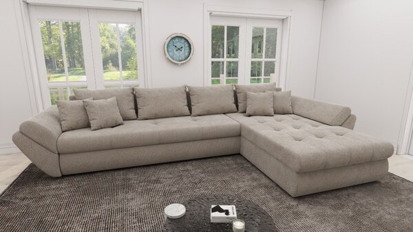 Colțar extensibil dumonde cu ladă de depozitare Loana XL Vibe Bej 06 II 335x185 cm