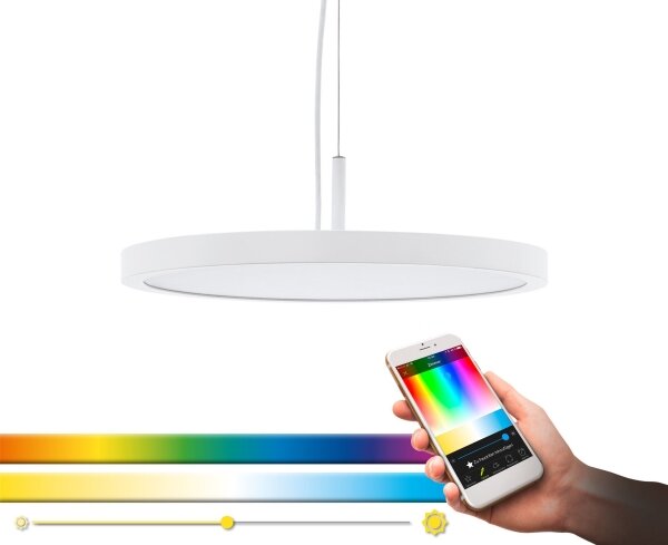 Lustră LED RGBW dimabilă pe cablu Eglo 33675 CERIGNOLA-C LED/21W/230V + telecomandă