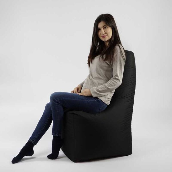 Fotoliu tip Scaun Sunlounger, Material Impermeabil - Negru