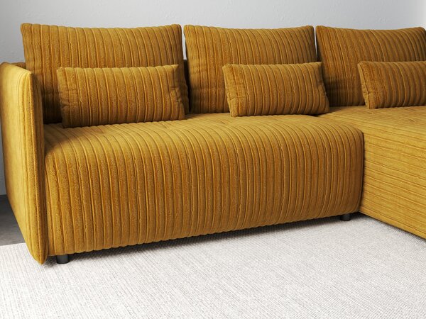 Colțar extensibil dumonde cu ladă de depozitare Malta Ambience Mustard II 235x185 cm