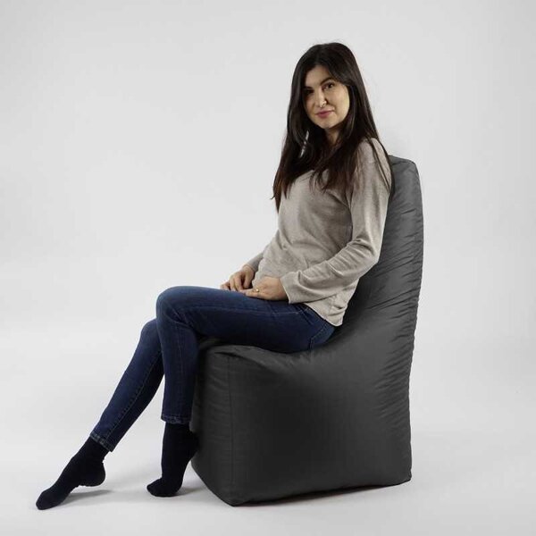 Fotoliu tip Scaun Sunlounger, Material Impermeabil - Gri inchis