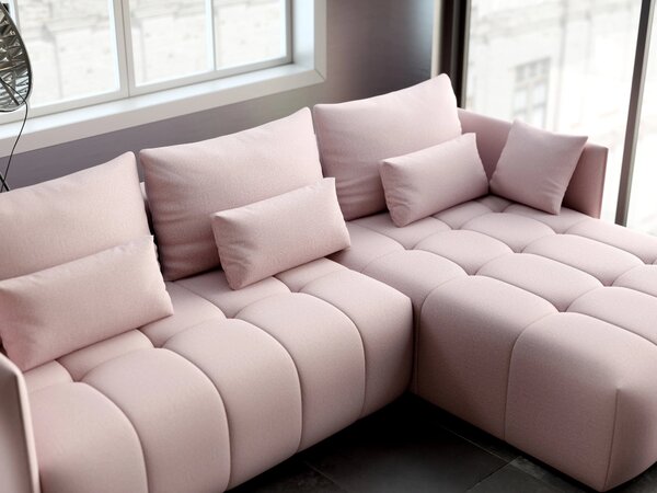Colțar extensibil dumonde cu ladă de depozitare Malta Enjoy Flamingo II 235x185 cm