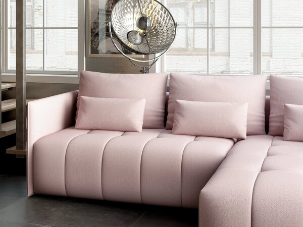Colțar extensibil dumonde cu ladă de depozitare Malta Enjoy Flamingo II 235x185 cm