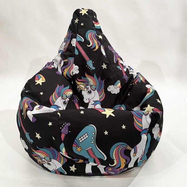 Fotoliu puf copii, Nirvana Light, Material impermeabil - Unicorns Rock