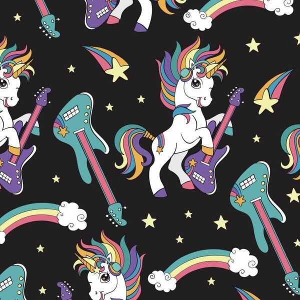 Fotoliu puf copii, Nirvana Light, Material impermeabil - Unicorns Rock