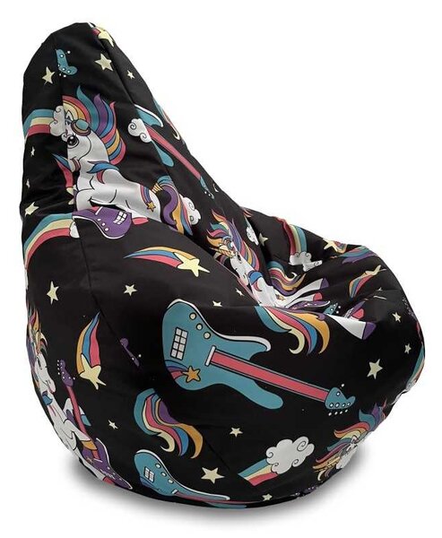 Fotoliu puf copii, Nirvana Light, Material impermeabil - Unicorns Rock