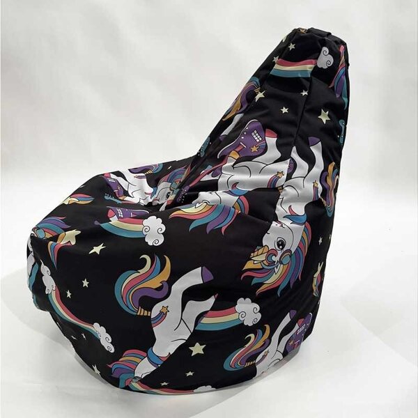 Fotoliu puf copii, Nirvana Light, Material impermeabil - Unicorns Rock