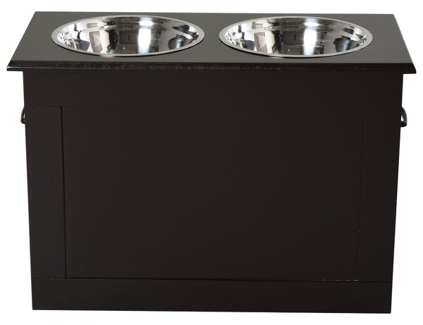PawHut Set Boluri pentru Animăluțe, Hrănitor Dublu, Design Ergonomic, Alb și Gri | Aosom Romania