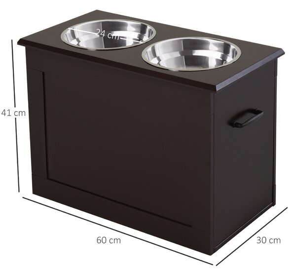 PawHut Set Boluri pentru Animăluțe, Hrănitor Dublu, Design Ergonomic, Alb și Gri | Aosom Romania